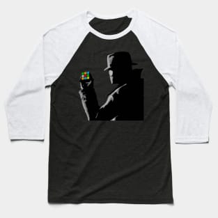 Neo Noir Detective holding colored Cube Baseball T-Shirt